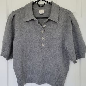 Short Sleeve Sweater Gray Size M